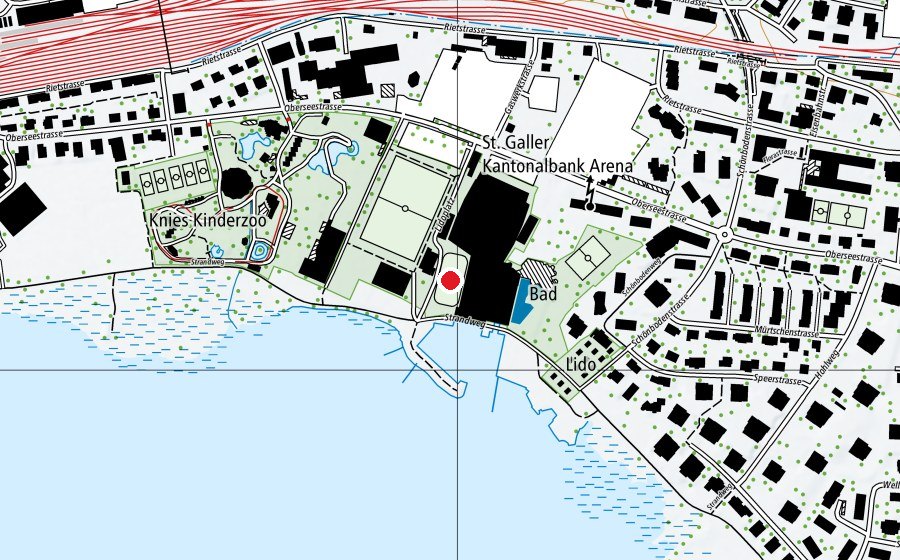 Carte indiquant l’emplacement de Eisanlagen Lido (Aussenfeld) (Patinoire)