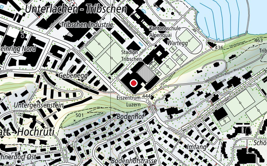 Map showing the location of Eiszentrum Luzern (Ice rink)