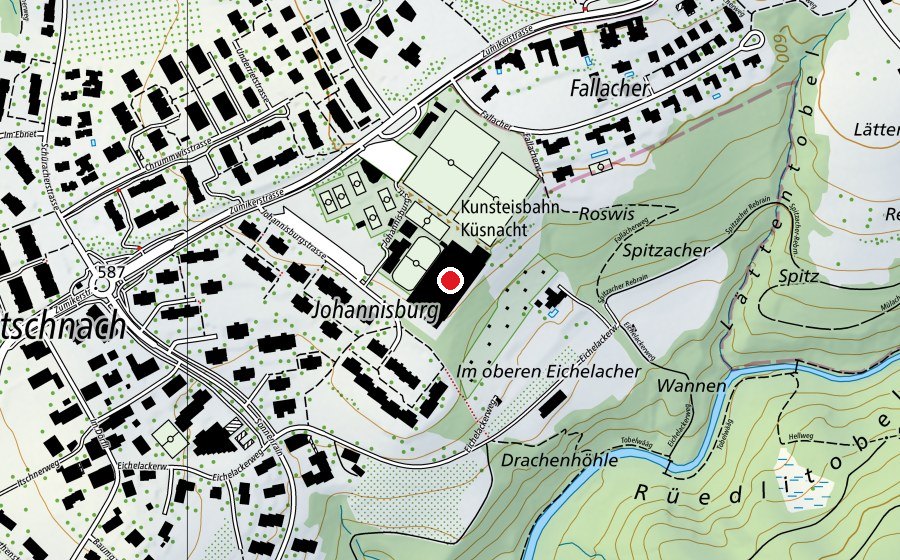 Carte indiquant l’emplacement de Kunsteisbahn Küsnacht (KEK) (Patinoire)
