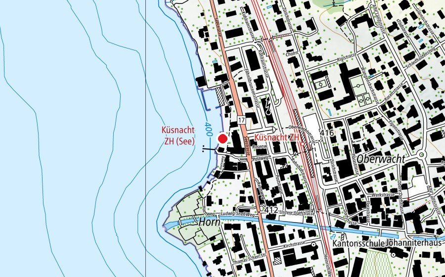 Map showing the location of Kunsteisbahn Seehotel Sonne (Ice rink)