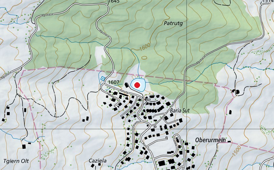 Map showing the location of Natureisfeld Oberurmein (Ice rink)