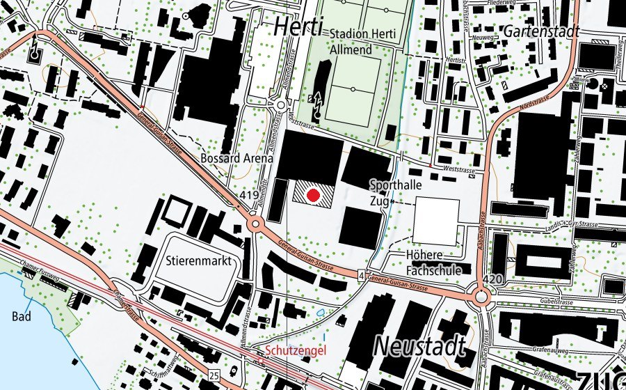 Karte mit dem Standort von OYM Hall (Ausseneisfeld) (Eisbahn)