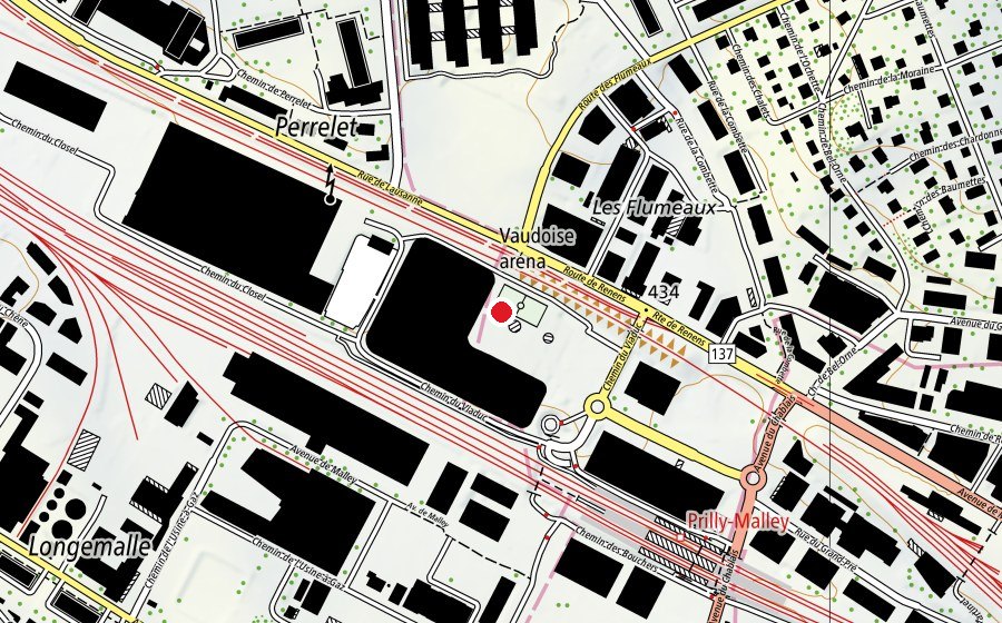 Mappa con la posizione di Patinoire Cooly (Pista di ghiaccio)