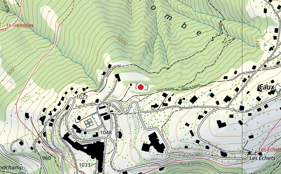 Carte indiquant l’emplacement de Patinoire de Caux (Patinoire)