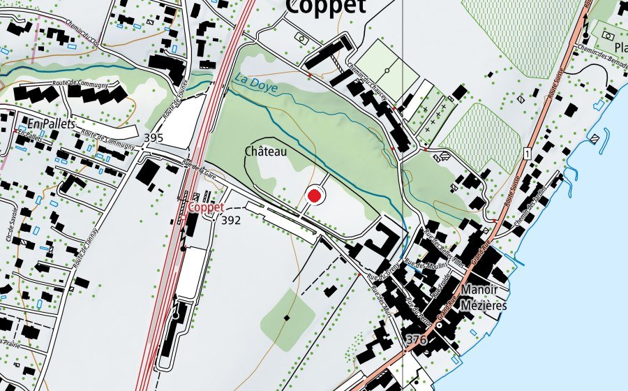 Carte indiquant l’emplacement de Patinoire de Coppet (Patinoire)