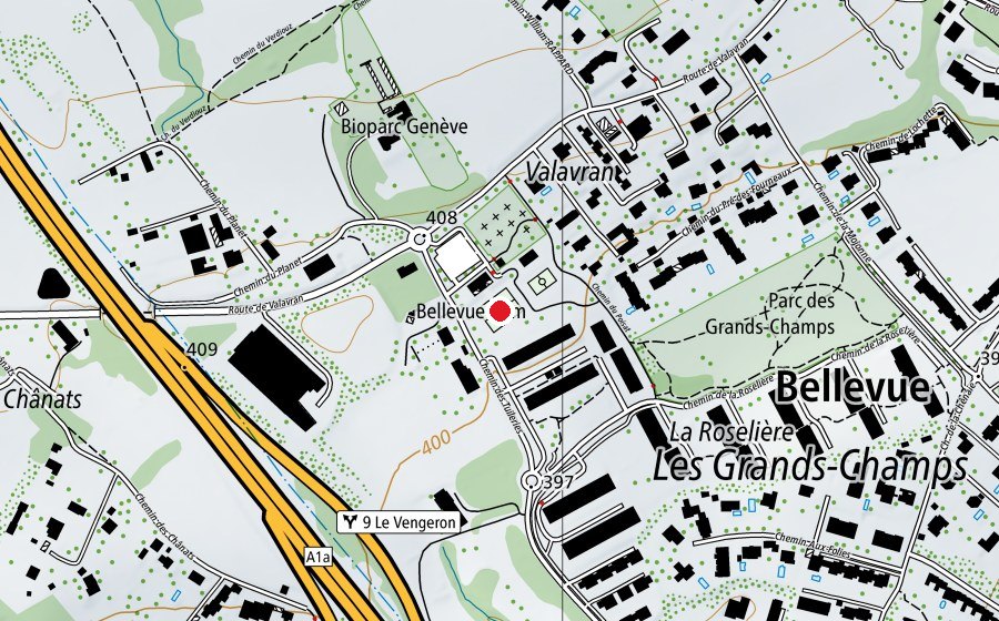Mappa con la posizione di Patinoire de la Vigne Blanche (Pista di ghiaccio)