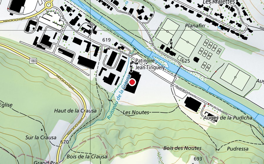 Karte mit dem Standort von Patinoire de Marly (Eisbahn)