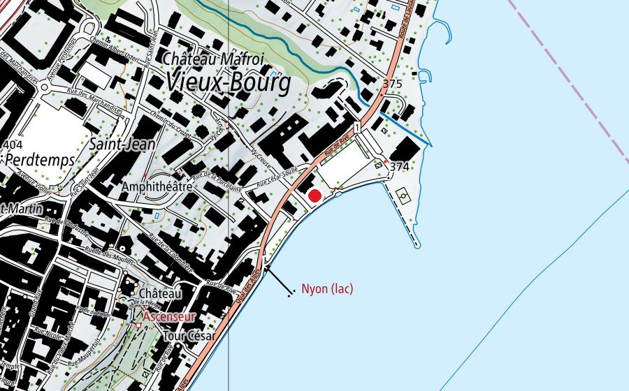 Carte indiquant l’emplacement de Patinoire de Nyon (Patinoire)