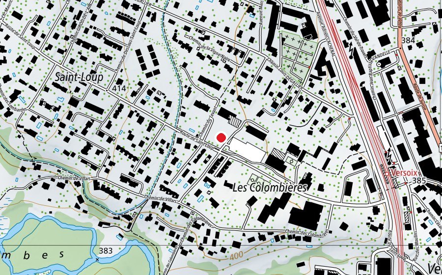 Mappa con la posizione di Patinoire de Versoix (Pista di ghiaccio)