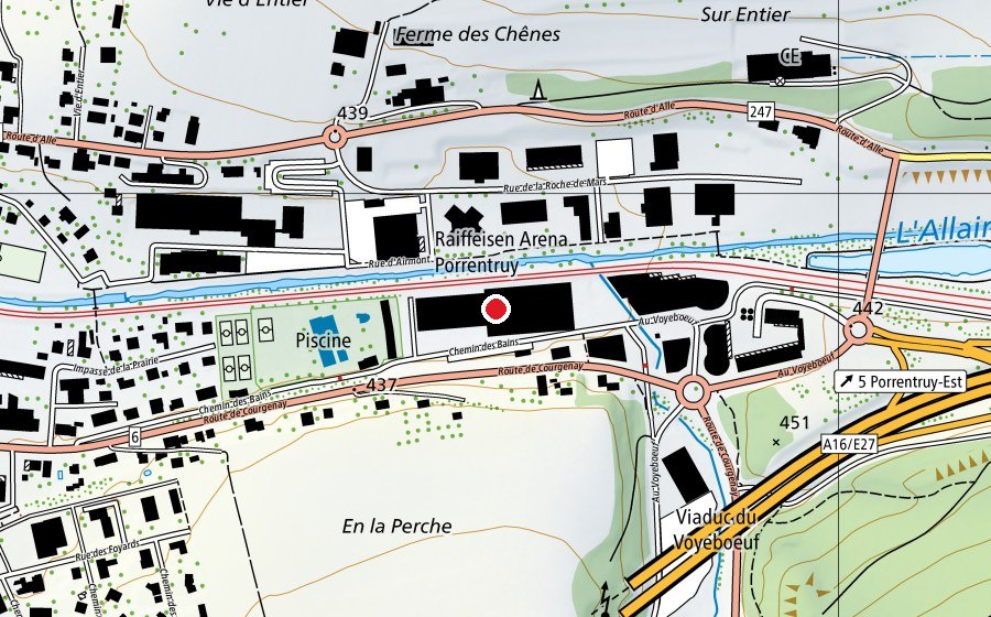 Mappa con la posizione di Raiffeisen Arena (Pista di ghiaccio)
