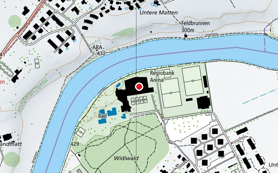 Carte indiquant l’emplacement de Regio-Bank Arena (Patinoire)
