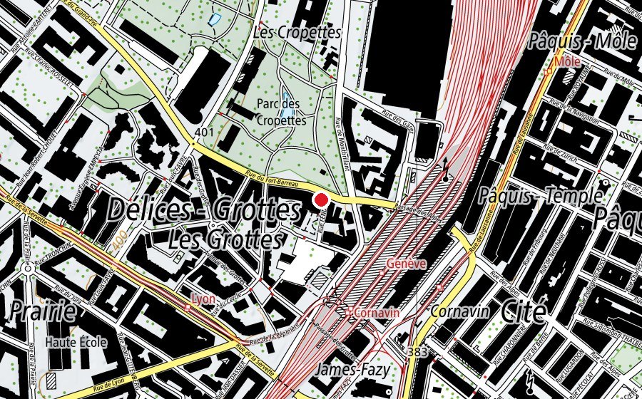 Map showing the location of À fleur de peau (Fitness centre)