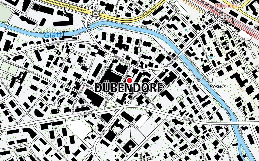 Map showing the location of Activ Fitness Dübendorf (Fitness centre)