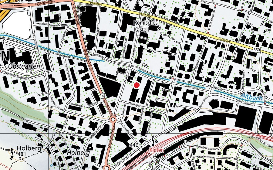 Map showing the location of ACTIV Fitness Kloten (Fitness centre)