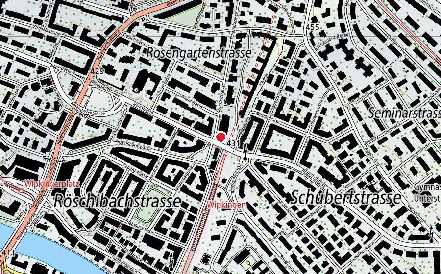 Mappa con la posizione di ACTIV Fitness Nordbrücke (Centro fitness)