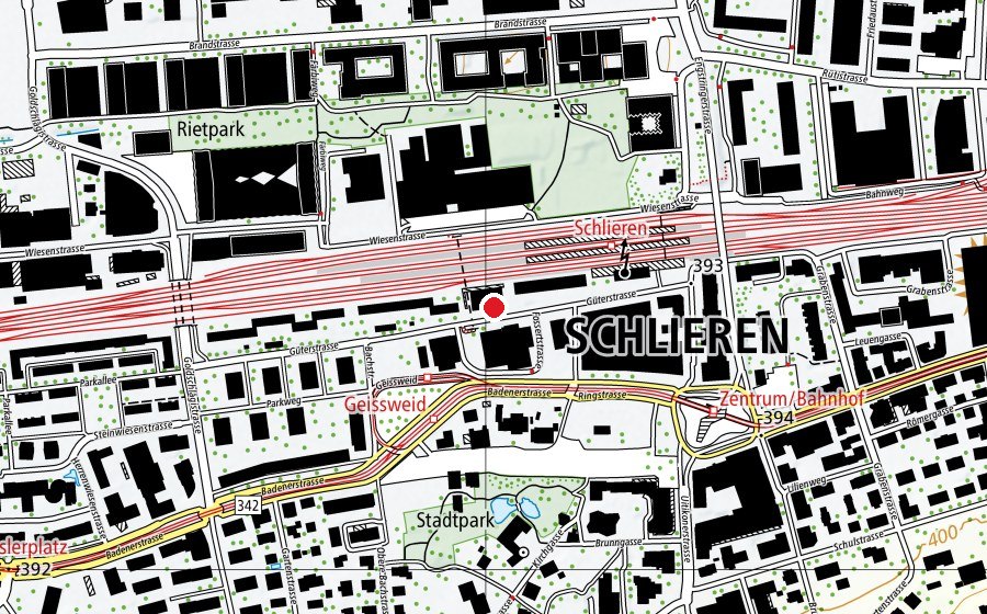 Carte indiquant l’emplacement de ACTIV Fitness Schlieren (Salle de fitness)