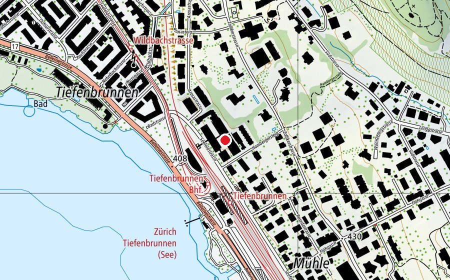 Mappa con la posizione di ACTIV Fitness Tiefenbrunnen (Centro fitness)