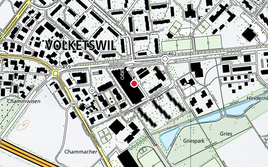 Carte indiquant l’emplacement de ACTIV Fitness Volketswil (Salle de fitness)