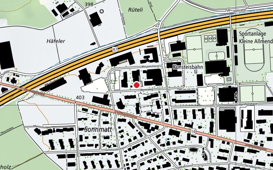 Carte indiquant l’emplacement de Ballett- und Gymnastikschule Frauenfeld (Salle de fitness)