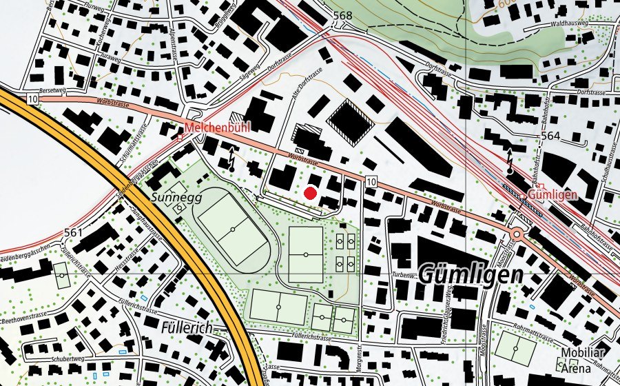 Carte indiquant l’emplacement de Bodywell Gümligen (Salle de fitness)