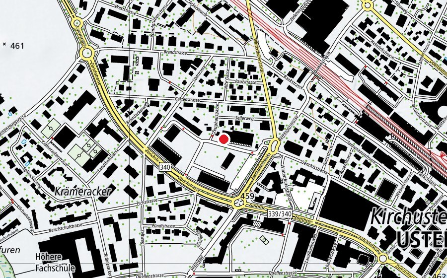 Carte indiquant l’emplacement de Boxclub Uster (Salle de fitness)