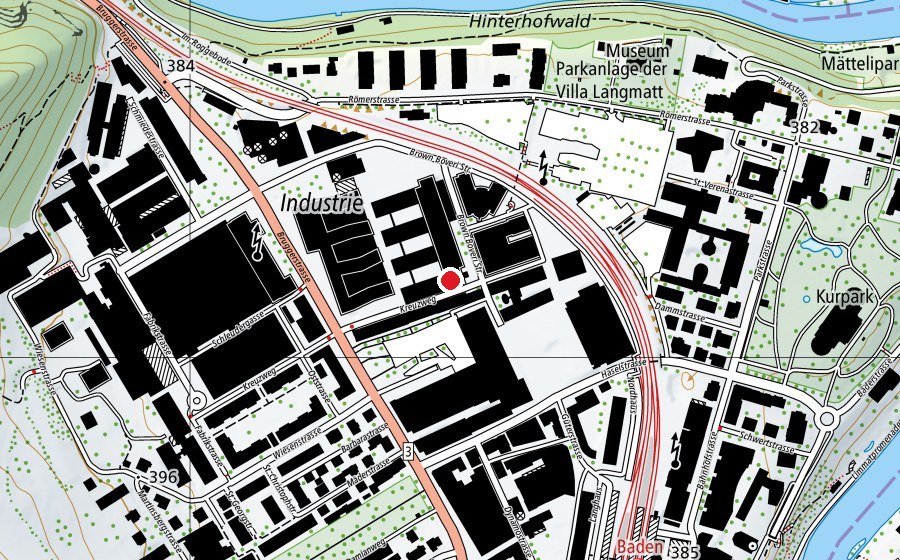 Map showing the location of Boxring Baden (Fitness centre)