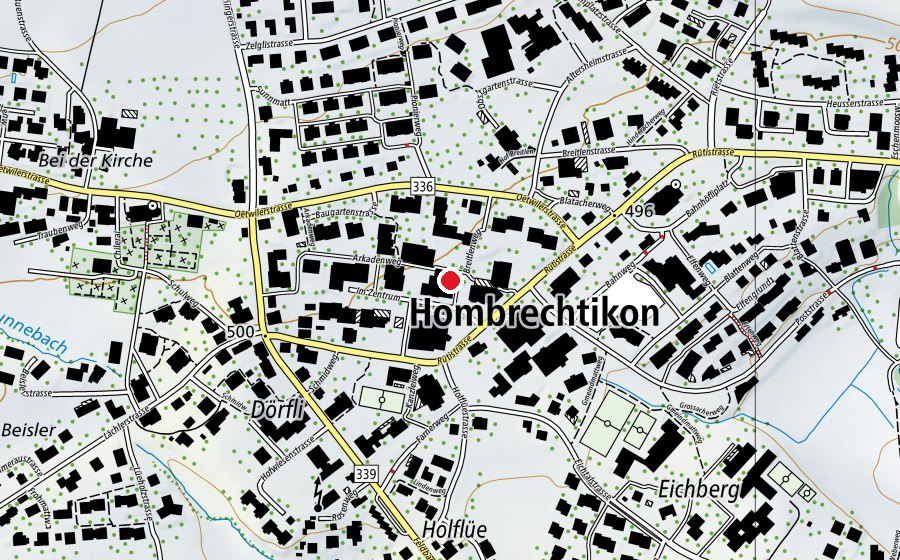 Map showing the location of Chili Health Hombrechtikon (Fitness centre)