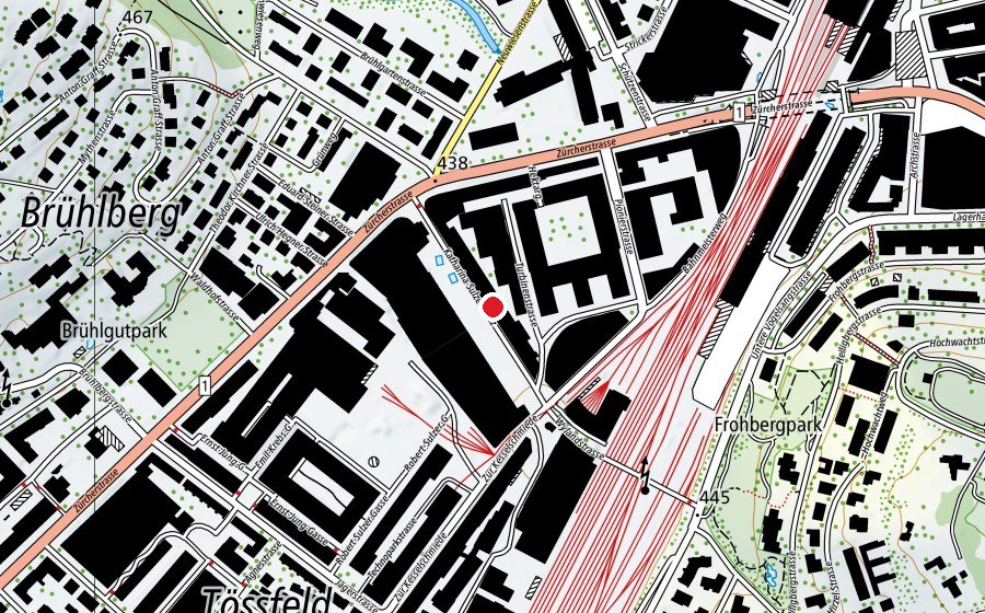 Carte indiquant l’emplacement de Chrafteggä (Salle de fitness)