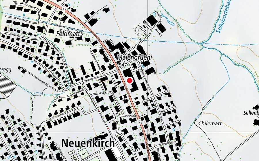 Map showing the location of Chraftwärch (Fitness centre)