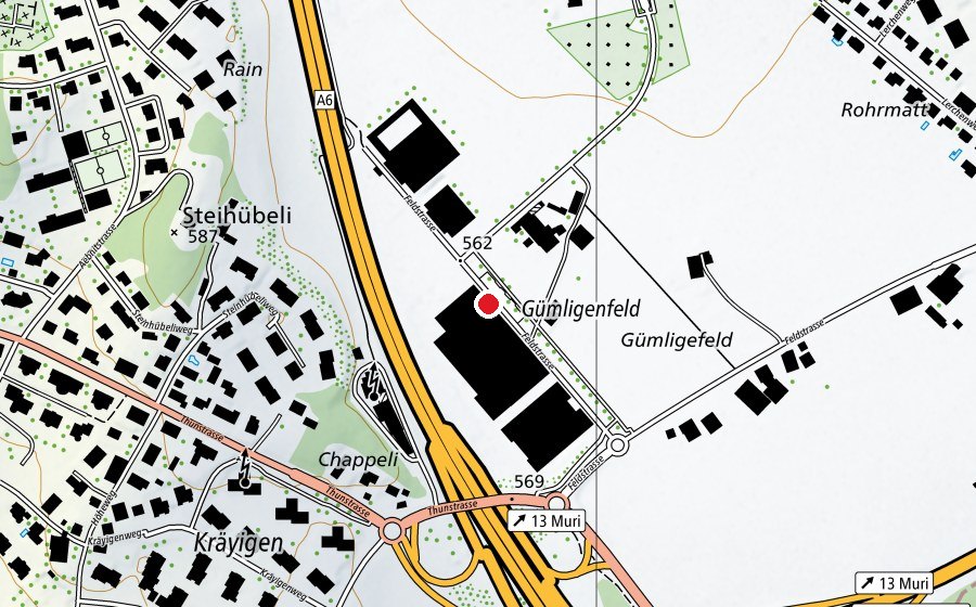 Carte indiquant l’emplacement de clever fit Bern-Muri (Salle de fitness)