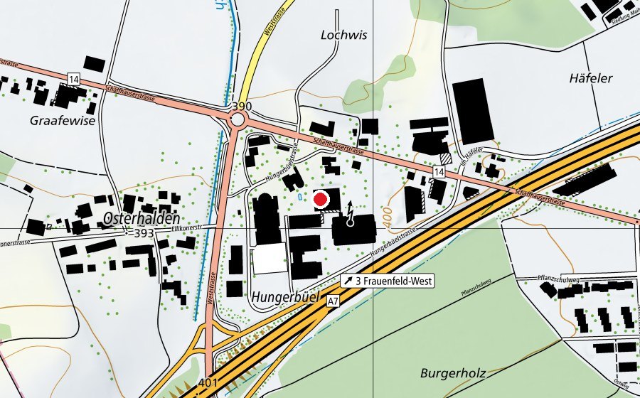 Mappa con la posizione di CrossFit Frauenfeld (Centro fitness)