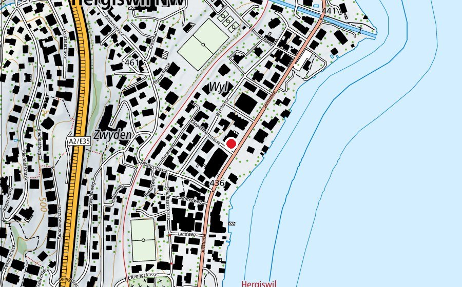 Map showing the location of Dynamic Fitness Hergiswil (Fitness centre)