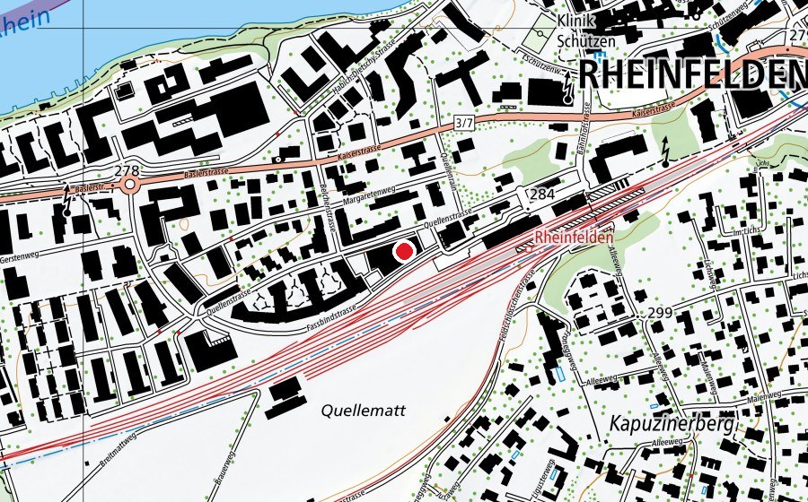 Karte mit dem Standort von Dynamo Sport Rheinfelden (Fitnesscenter)