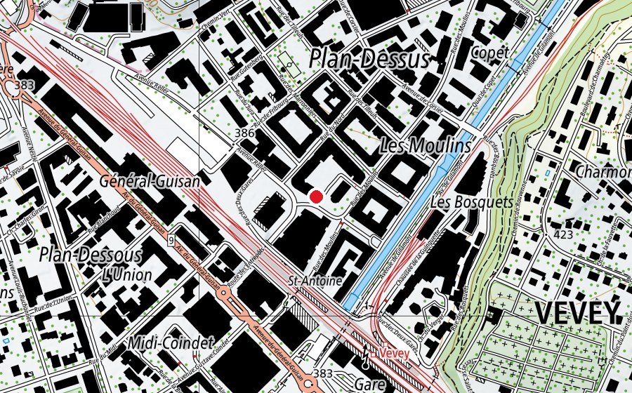 Mappa con la posizione di Espace Le Lab (Centro fitness)