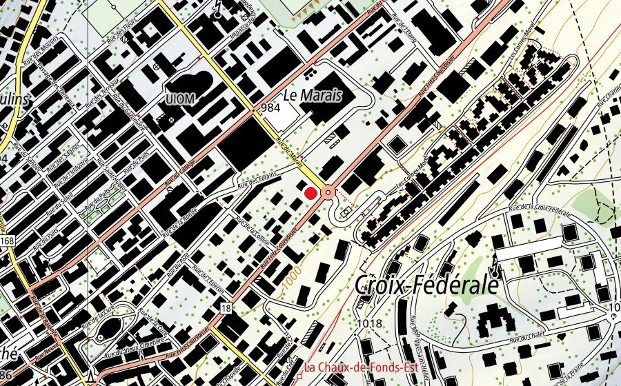 Mappa con la posizione di Evolution (Centro fitness)