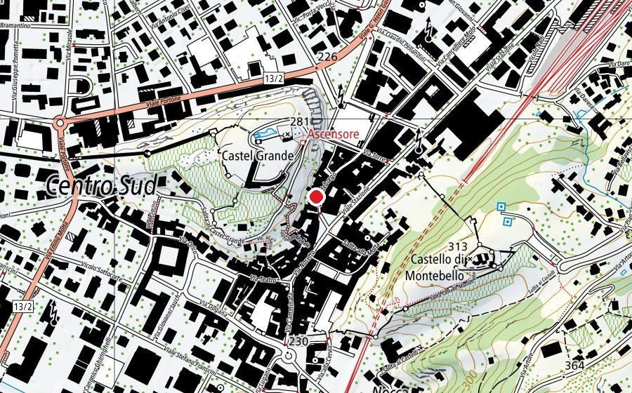 Map showing the location of Fast Fit Bellinzona (Fitness centre)