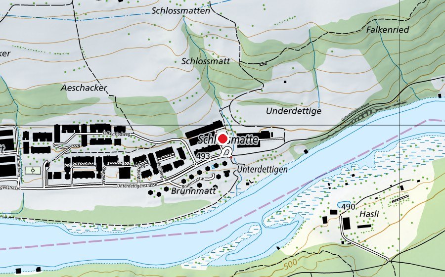 Carte indiquant l’emplacement de Feelgood Center Schlossmatte (Salle de fitness)