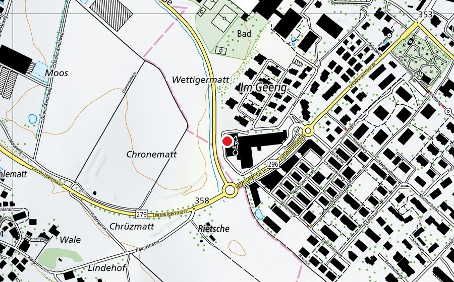 Carte indiquant l’emplacement de fit 54 (Salle de fitness)