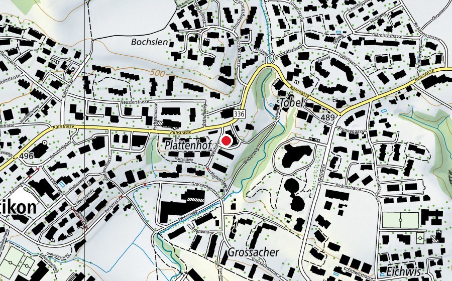 Mappa con la posizione di Fitness-Center Hombrechtikon (Centro fitness)