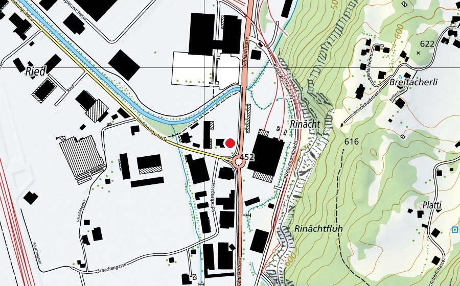 Map showing the location of Fitness Gisler (Fitness centre)