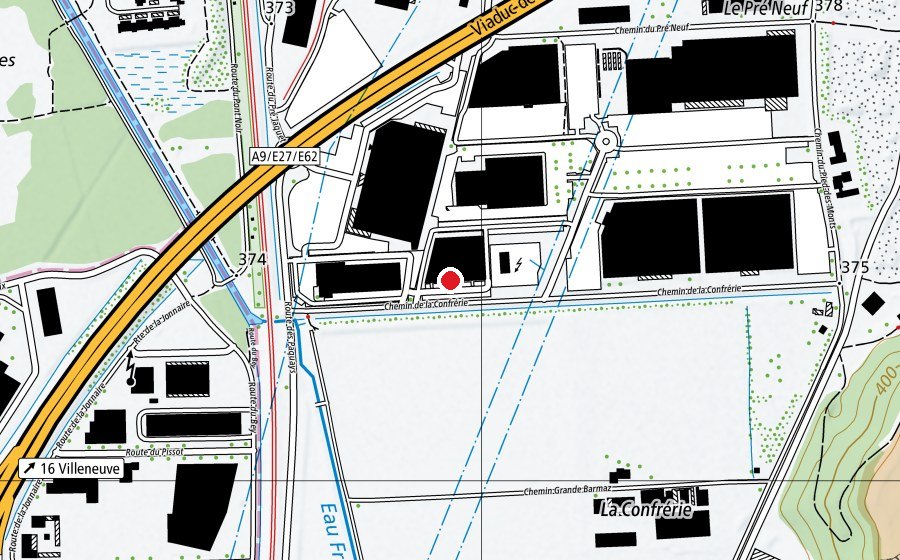 Map showing the location of Fitness Let's Go Villeneuve (Fitness centre)