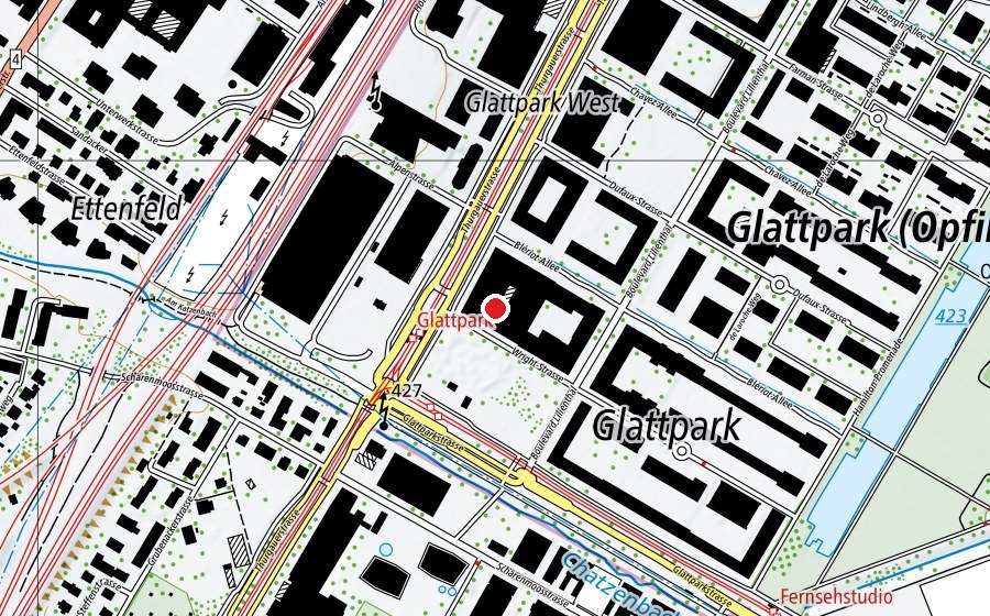 Mappa con la posizione di Fitnesspark Glattpark (Centro fitness)