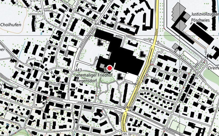Map showing the location of Fitnesspark Regensdorf (Fitness centre)