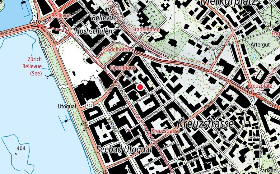Mappa con la posizione di Fitnesspark Stadelhofen (Centro fitness)