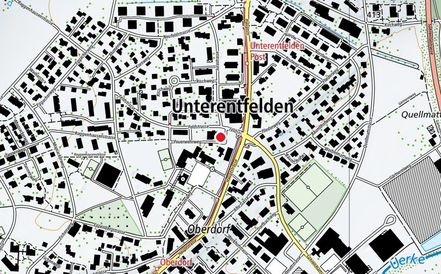 Mappa con la posizione di Gesundheitszentrum Unterentfelden (Centro fitness)
