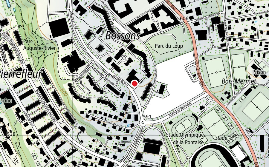 Carte indiquant l’emplacement de Gold Gym Lausanne (Salle de fitness)