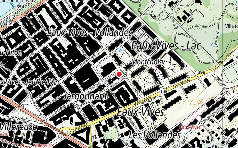 Map showing the location of Inshape studio (Fitness centre)