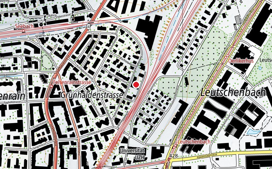 Map showing the location of Iwama Aikido Zürich (Fitness centre)
