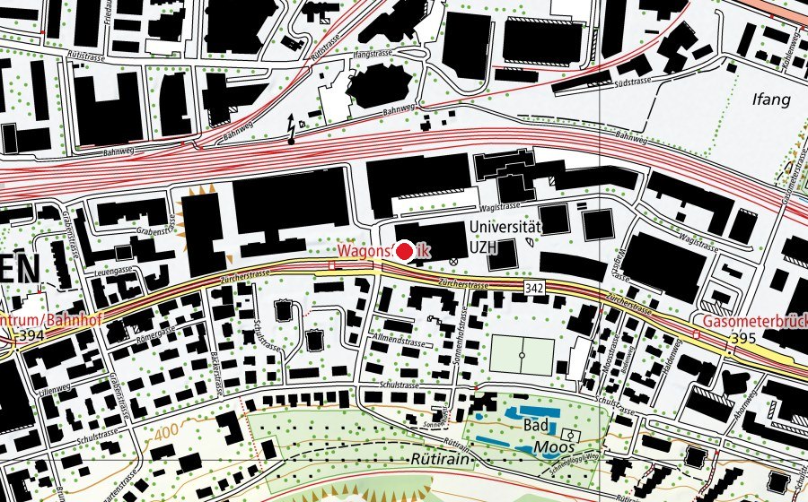 Map showing the location of Kieser Training (Fitness centre)