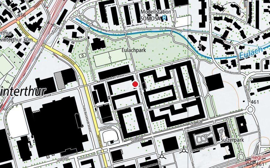 Map showing the location of Körperformen (Fitness centre)
